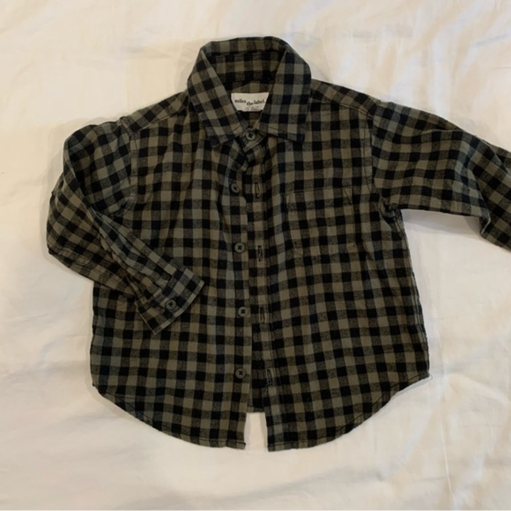 Miles the label baby boy flannel button down shirt - 18 months